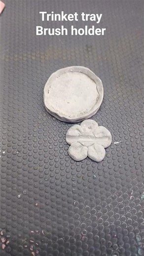 From left from left over molded clay making trinket tray and brush holder .