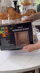 If you’ve been looking one of those cute moving broomsticks for Halloween wait until you see this one from Big Lots! #halloweendecor | Mother Thyme