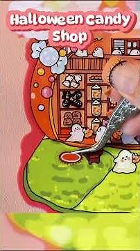 Halloween Ghost 🍬 Candy Shop | DIY 3D Sticker Scenes Craft Tutorial