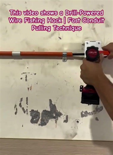 Fast Conduit Pulling Technique #ElectricianHack #ConstructionLife #ToolTips #ElectricalWork #Wiring