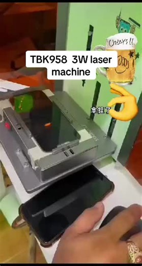 TBK958Z Purple 3W Laser Machine.Customer measured video 7 Major Advantages: 1. Detachable Apple 13 or above screen. 2. Removable Apple full series rear cover glass. 3. Detachable phone holder and frame. 4. Brand logo and text can be engraved inside the glass cover of the phone 5. Carving applies to a wider range of materials: such as metal, glass, stone, ceramics, leather, plastic, plastic, stainless steel, wood, etc. 6. Built in computer and marking software integrated operating system, high sy