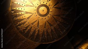 Traverse board log and sea vintage binoculars on a dark background. Stock Video
