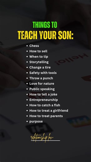 268K views · 940 reactions | Things to teach your son: | Relation & Love Fact | Facebook