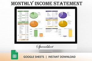 Monthly Income Statement Spreadsheet | Budget Template | Financial Planner | Google Sheets Income Template | Personal Finance Dashboard - Etsy Canada