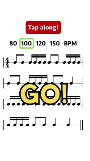 Tap-along rhythms! 80–150 BPM #sightreading #drumlesson #musiclesson