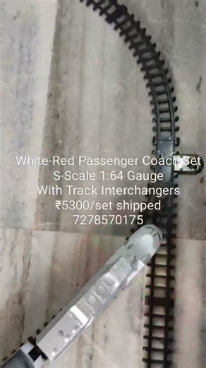 Diesel Alco White-Red Passenger Coach Model Train Set