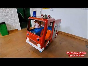 1990s OMC Electronics Coin Operated Fire Engine Kiddie Ride - Fireman Sam