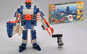 乐高31088套内moc鲨鱼机甲