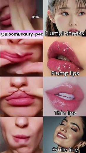 Plump Cheeks & Lips Naturally 😍 Thin Lips Fix + Smile Lines Gone! ✨ Face Yoga Glow Up 💖