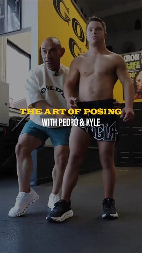 17K views · 54 reactions | The Art of Posing. It’s more than showing muscle, it’s about control, confidence, and presence. At the Mecca, Pedro passes down the craft to Kyle, who shows us that true strength comes from within. #GoldsGoes60 #GoldsGym | Gold's Gym | Facebook