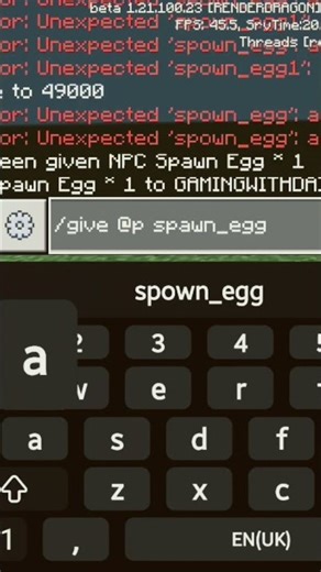nice command /give @p spawn_egg 1 51