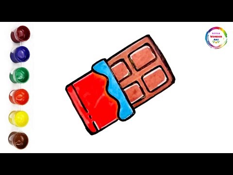 Satisfying Chocolate Bar Drawing & Coloring #art #easydrawing #howtodraw #chocolate
