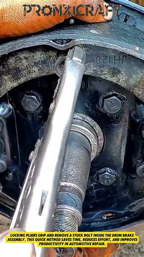Drum Brake Repair Trick | Removing Stuck Bolt with Locking Pliers Fast