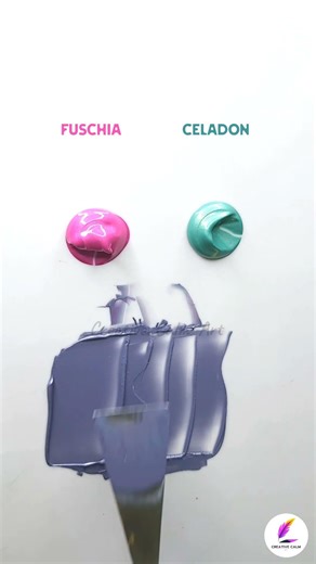 Unexpected Color Blend: Fuchsia & Celadon Experiments #satisfying #colormixing #colortheory#relaxing