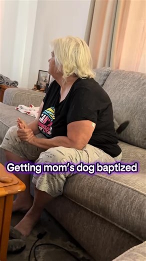 ShenanigansWithttboots on Instagram: "Telling mom I’m getting her dog baptized #prank #funny #baptized #dog"