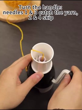 i Cord Knitting Machine, Hand Cranked iCord Maker Tool with Built in Weight, Crochet Hook & Tutorials, Easy to Use Knitting Machine for DIY Tejedora Craft Crocheters (Yarn Not Included)