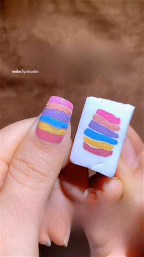 Rainbow Gradient Nails 🌈💅 ! Simple Nail Art Tutorial ✨ #shorts #nailart #nailtutorial #viralshorts
