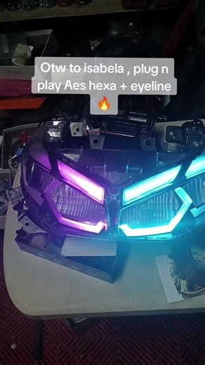 sold Aes hexa drl eyeline rgb headlight assy bound to isabela 🙏🔥 #hexa #drl #aerox #karugersworks #aes