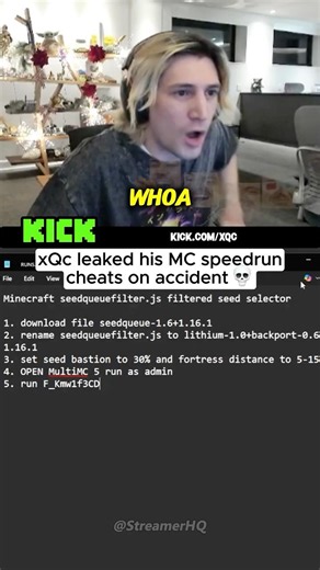 xQc leaked his Minecraft Speedrun cheats...