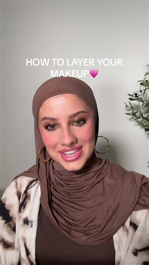 How to layer your makeup (SAVE FOR LATER) ib @Mina makeup below: @ELEMIS dynamic resurfacing pads @maccosmetics brow gel @rhode skin glazing milk @Benefit Cosmetics UK matte primer @Augustinus Bader the rich cream @Fenty Beauty shadowstix hella thicc mascara all over glow enhancer @e.l.f. Cosmetics soft glam foundation @milkmakeup contour stick @Hourglass Cosmetics blush drops @KVD Vegan Beauty good apple concealer @Huda Beauty loose setting powder @NARS Cosmetics laguna palette @Rare Beauty pow