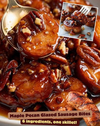 4K views · 17 reactions | Maple Pecan Glazed Sausage Bites Savory...