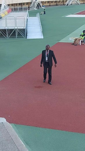 Uganda and caf security personnel Dixon Bond Okello on duty yesterday at namboole stadium 🥰 | Nicolas Balo