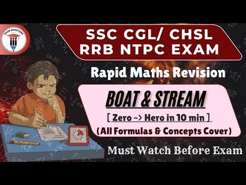 Boat And Stream Rapid Revision | For SSC CGL CHSL NTPC | 10 Minutes में पूरा Chapter | Exam Boosters
