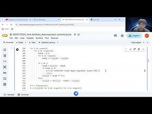 penyelesaian metode LU decomposition (Doolittle, Crout, Cholesky) menggunakan phyton