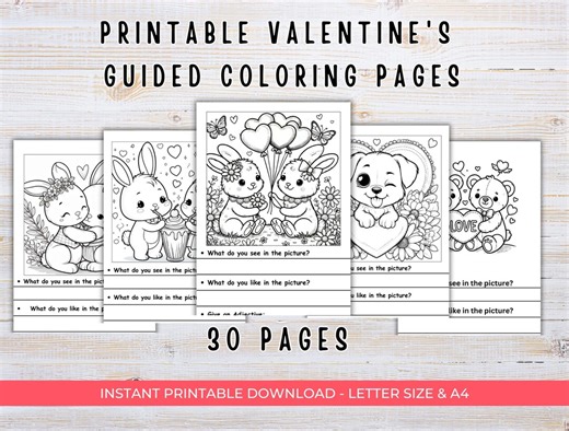 30 Valentine Coloring Printable Valentines Day Coloring Book Valentines Day Coloring Sheets Valentines Coloring Cards Instant Download - Etsy