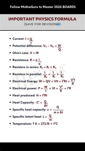 Last-Minute Physics Formula Revision 🔥