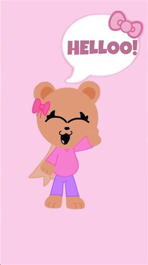 Yumi says HELLOOO!! 🐻🎀 Pawverse Studio Animations# animationshorts #hello