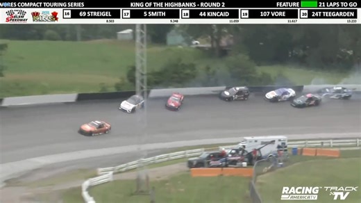 189K views · 340 reactions | A wild wreck at Salem Speedway in the Vores Compact Touring Series powered by Mercer County Electric feature. : https://www.racingamerica.tv/live/videos/sub-6-8-24-king-of-the-high-banks-challenge-at-salem-in | Racing America | Facebook