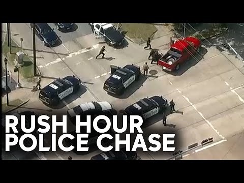 Watch full police chase through Houston's rush hour traffic