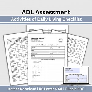 ADL Assessment Checklist: Activities of Daily Living, OT Home Care (fillable PDF) - Etsy