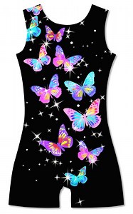 Youmei Girls Gymnastics Leotards Toddler Unitard Biketard Clothes Cute Kid Dance Outfit 2-10T