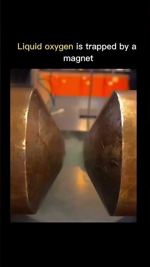 Liquid oxygen is trapped by a Magnet 🥶🧲