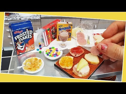 REAL but mini BREAKFAST/mini bread with jam and mini ham sandwich with cheese/ Jenny's mini cooking