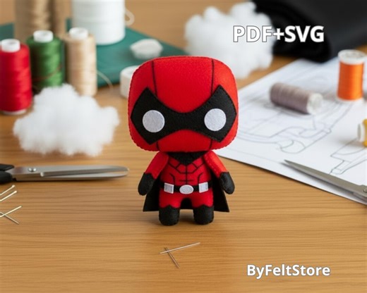 Masked Superhero Felt Doll Pattern PDF & SVG – DIY Magical Sewing Craft - Etsy
