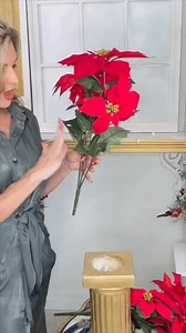 Easy decor hack: Paint & Flip a cheap Hobby Lobby pillar upside down, add styrofoam and seasonal florals for a stunning arrangement on a budget! | Olivia's Romantic Home DIY