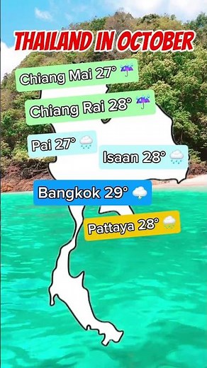 Thailand weather during the month of October ￼#travelthailand