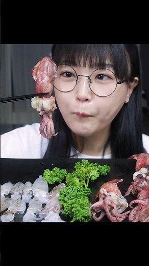 Raw Baby Squid & Steamed Baby Squid🦑Mukbang ASMR
