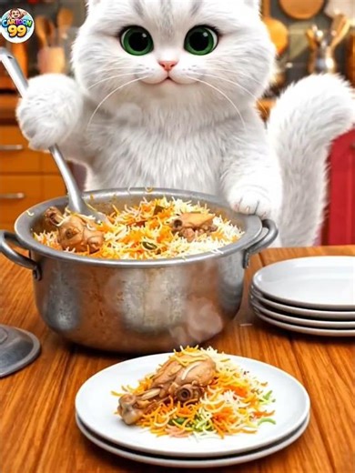 billi ne banaya chiken biryani 🍲 #biryani #cartoon