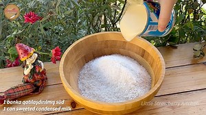 14K views · 159 reactions | 3-minutes coconut cake recipe! Tasty and quick cake recipe! Ingredients: 1)1 can sweeted condensed milk 2)4 eggs 3)1,5 cups milk 4)2,5 cups grated coconut 拏Cup size : 200 ml | Little Strawberry Kitchen | Facebook