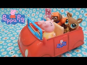 Peppa Pig's Red Car Toy with Mummy Pig Littlest Pet Shop Deer Zuma Pinkie Pie