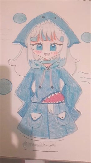 menggambar vtuber gawr gura🩷💫👀 #art #drawing #anime #fyp