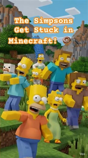 The Simpsons Get Stuck in Minecraft! 🍩⛏️ #shorts #minecraft #simpsons #viral #trending #funny