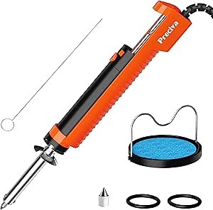 Preciva 929D-V Electric Desoldering Iron Solder Sucker, Portable Desoldering Gun,110V Desoldering Pumps with Desoldering Nozzles 1.0mm 1.2mm for Through-Hole Desoldering