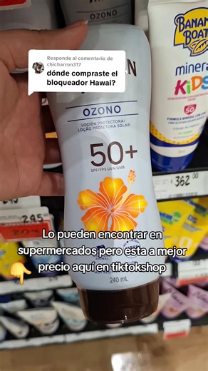 Respuesta a @chicharron317 Pueden encontrar el bloqueador solar hawaiian tropic en supermercados como chedrahui, walmart, bodega aurrera, pero en tiktok shop esta un poco más barato🫶 ahí lo compre yo ya que yo habia checado el precio en chedrahui y estaba en $300 #hawaiiantropicozono #hawaiiantropic #bloqueadorsolar #comoregresaratutonodepiel #comoquitarlorequemadodelsol