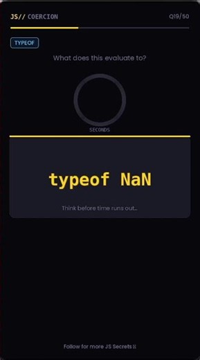 typeof NaN 🤯 JavaScript ka Sabse Weird Truth | JS Coercion #shorts #programming #databaseconcepts