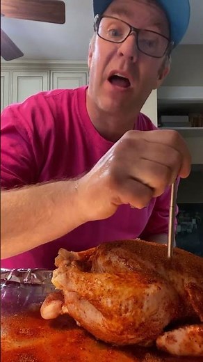Where to insert thermometer in whole chicken #chicken #thermometer #bbqtips